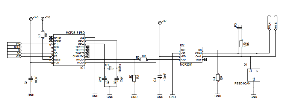 Andino X1 -CAN Bus Extension - Schematics